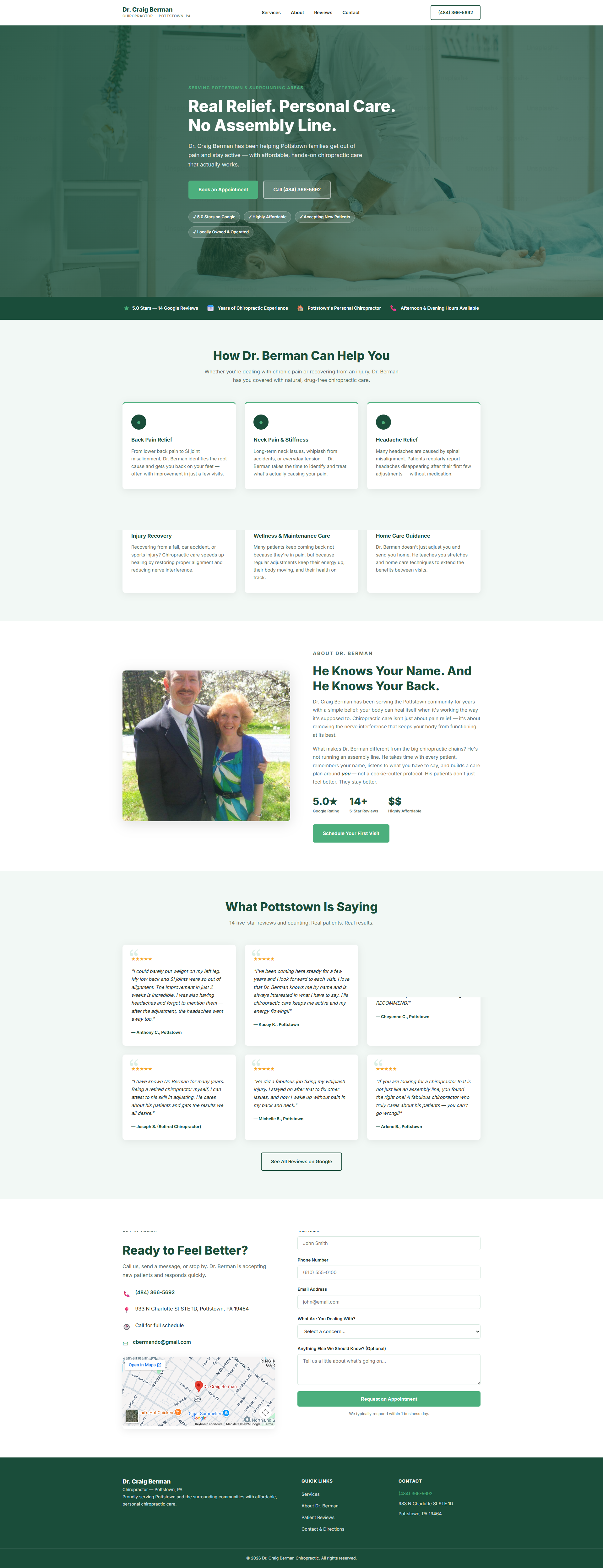 Screenshot of the
                Dr. Craig Berman website