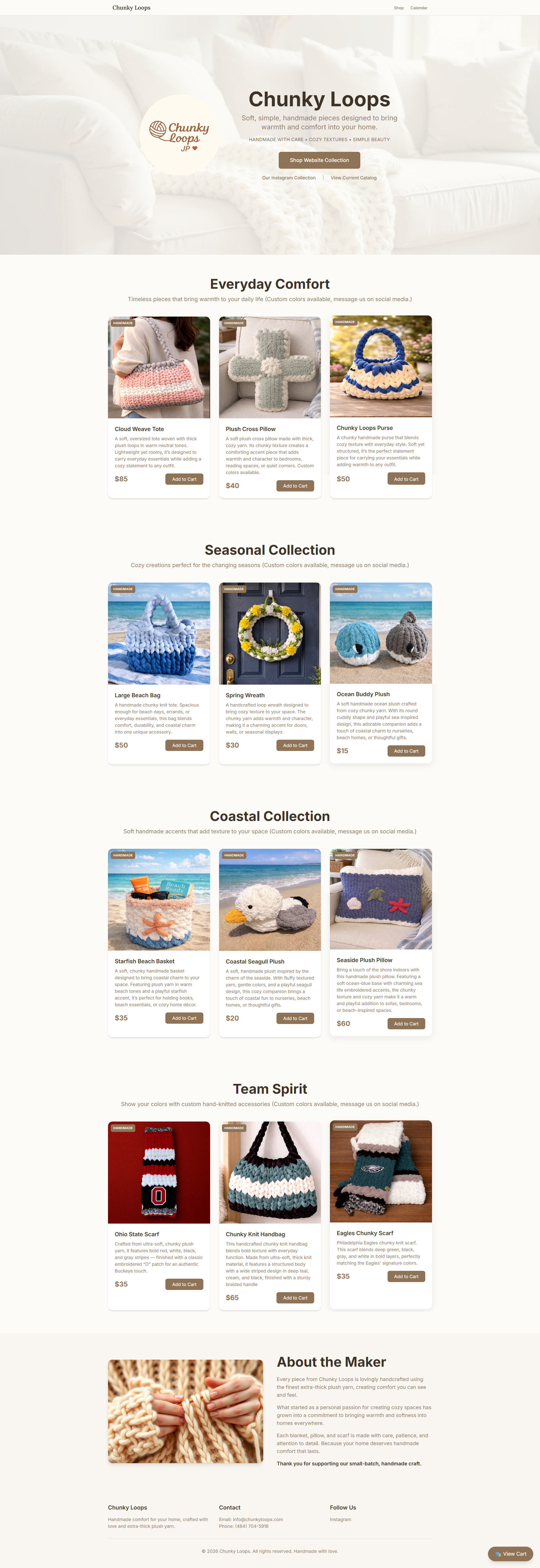 Screenshot of the
                Chunky Loops website